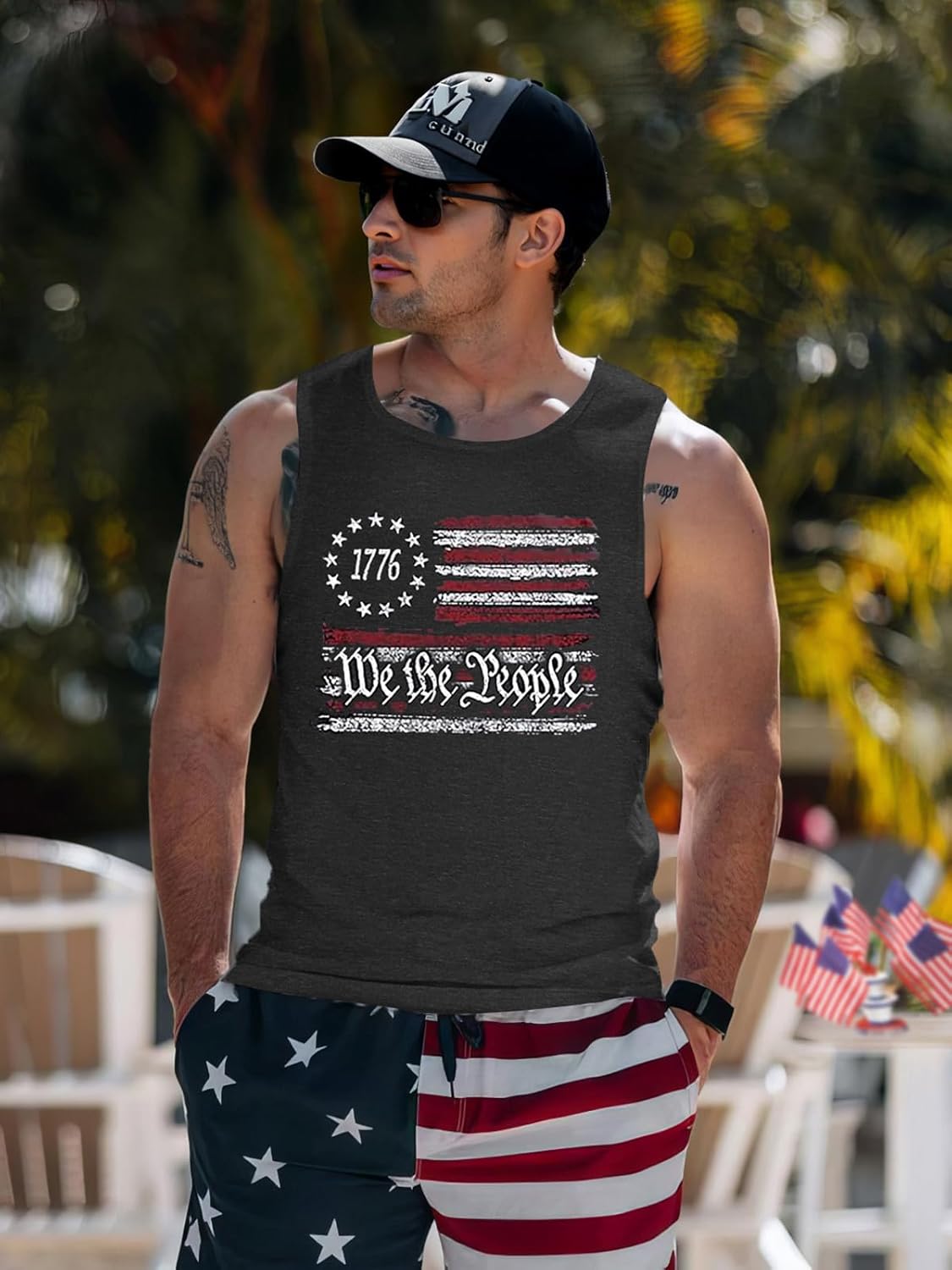 4th of July Tank Top Men 250 Anniversary Patriotic Sleeveless Shirts Stars and Stripes Independence Day Muscle Tanks - Image 7