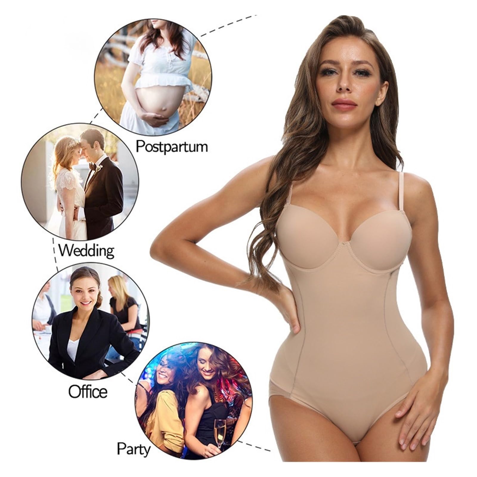 Femmes Shapewear Body Taille Formateur Gilet Mince Corps Complet Shaper intégré Soutien-Gorge Haut for femmme Ventre contrôle sous-vêtements Amincissants(Pink,S)