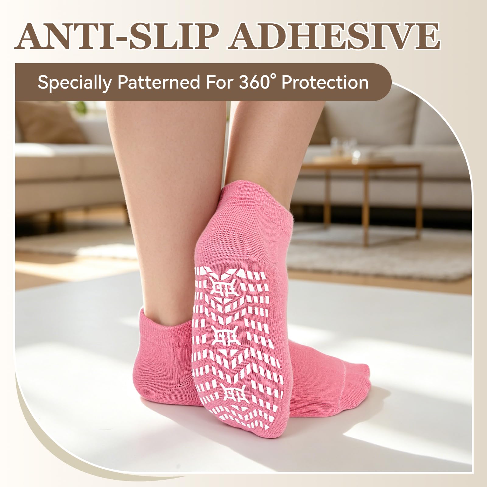ZAKASA Calcetines antideslizantes para hombre: calcetines antideslizantes para ancianos, hospitales, yoga, pilates
