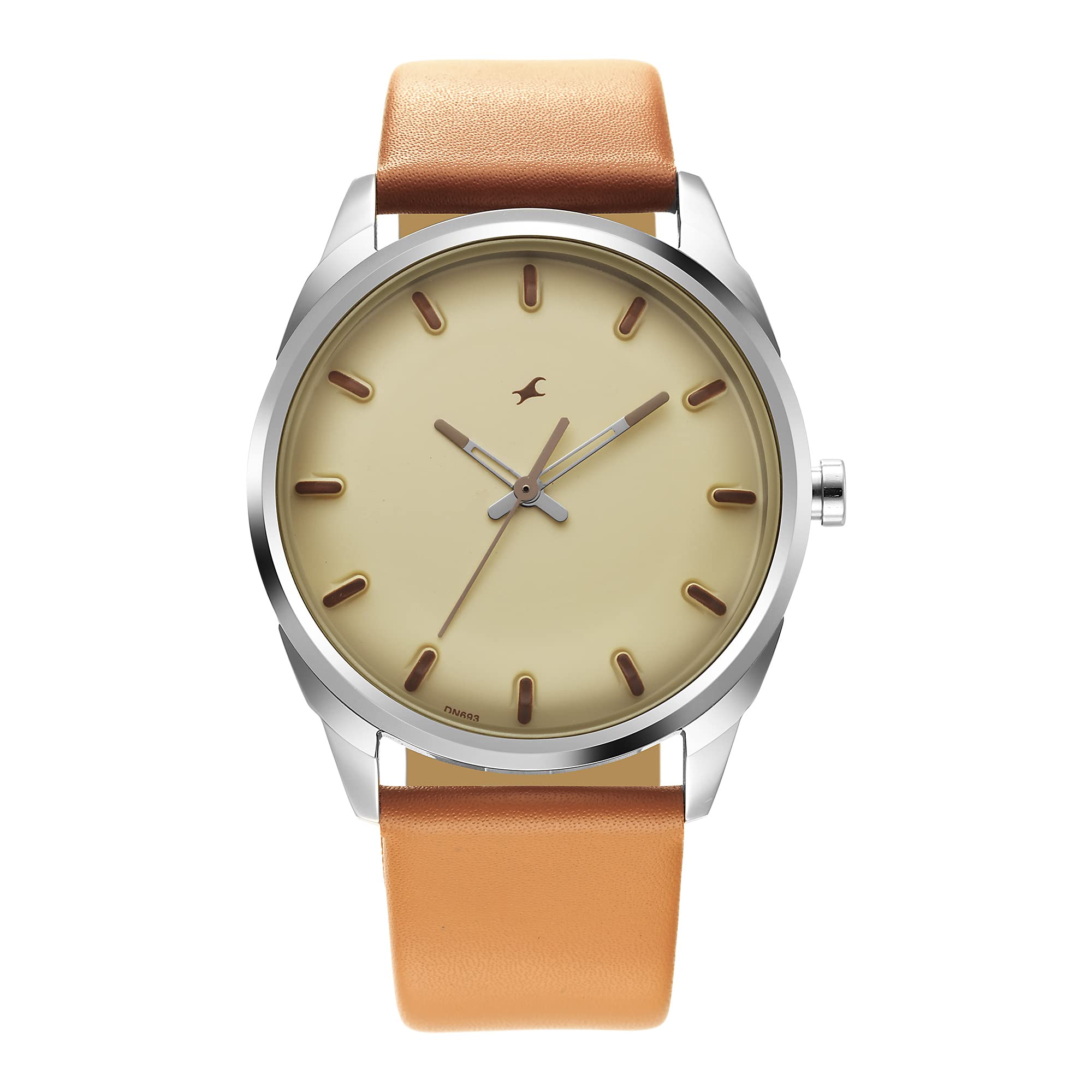Fastrack After Dark Off-White Dial & Brown Band Leather Strap Analog Watch for Men-NS3273SL02 (B0BPSTHDQY) Amazon Price History, Amazon Price Tracker