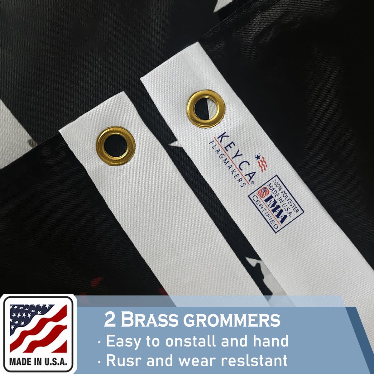 250th Anniversary Flag 2x3 FT Made in The USA Heavy Duty Vibrant Colors Double Sided Black 1776-2026 250th Birthday Flag with 2 Brass Grommets Independence Celebration Suitable for Indoor and Outdoor Use - Image 3