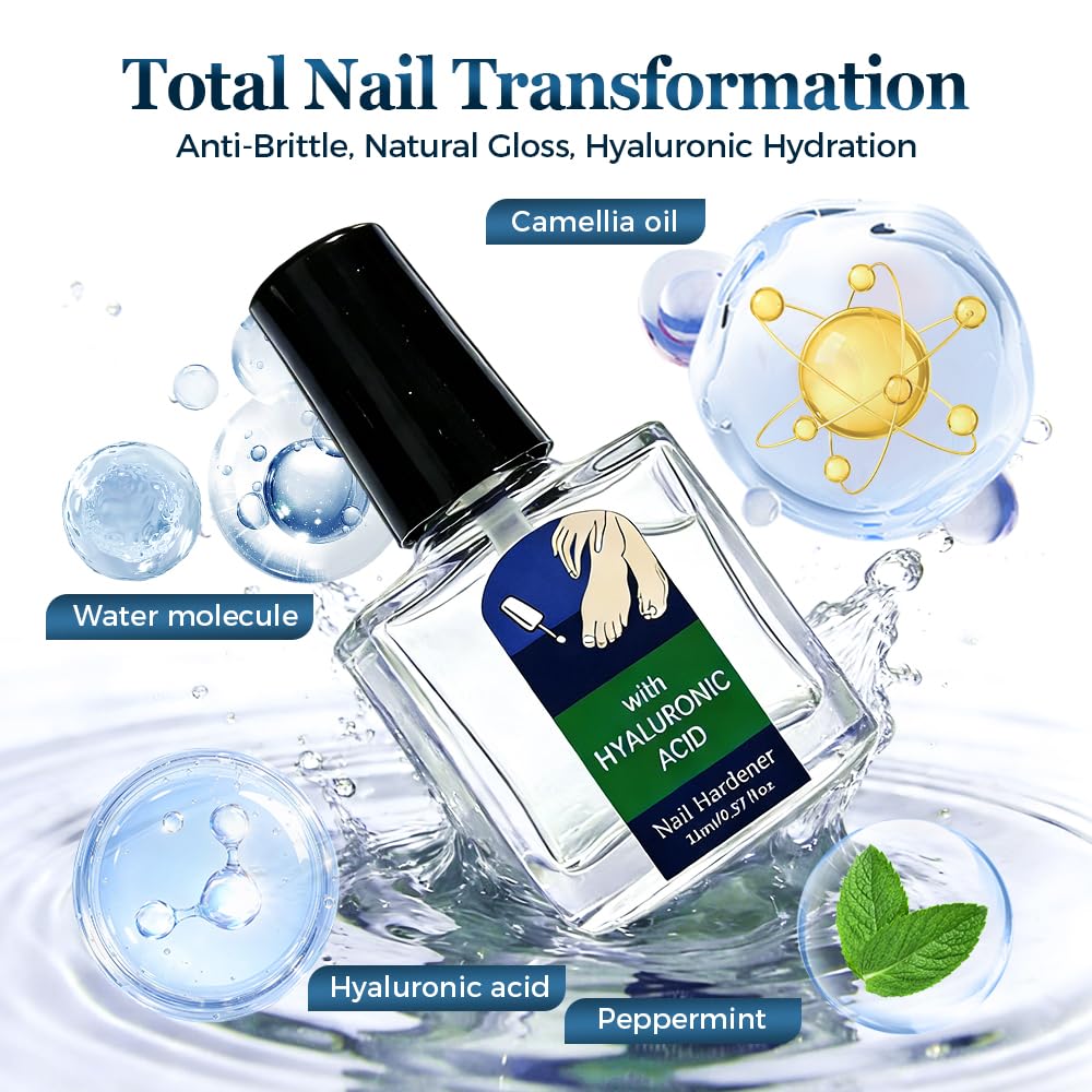Hyaluronic Acid Nail Hardener, Nail Care Serum, Nail Care Serum for Cracked Cuticles & Dry Nails, Multi-Purpose Nail Repair, for Manicures & Home Nail Cares