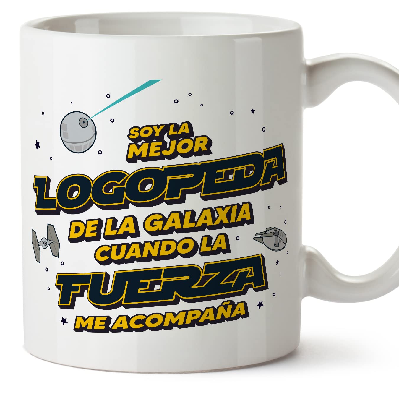 MUGFFINS Tazas para JEFE hombre - En Español - Mejor de la Galaxia Cuando Fuerza me Acompaña - 11 oz / 330 ml - Regalo original y divertido — view 197