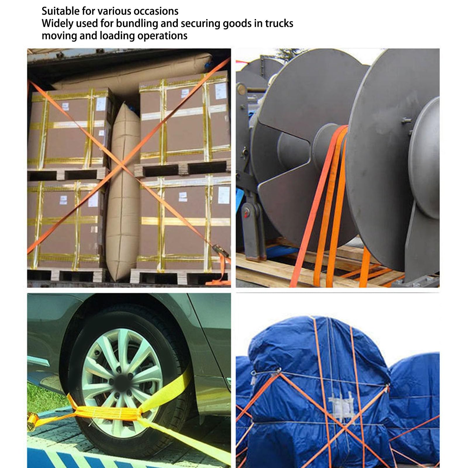 Garosa 2 Stück Einziehbare Ratschengurte, Automatisch Verriegelnde Ratschengurte, Polyester-Legierungsstahl, Sicherer Verriegelungsmechanismus, Verstärkte Haken, Stabiles Gurtband für