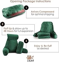 Vista 136 de Nestl Reading Pillow with Portable Laptop Lap Desk - Shredded Memory Foam Back Support Pillow for Sitting Up in Bed and Couch Rest Pillows with Navy