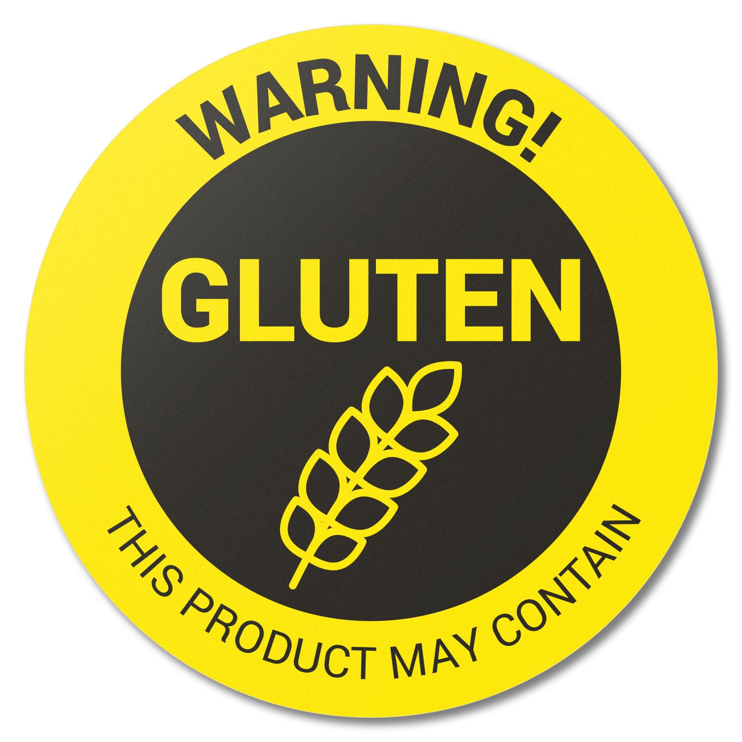 300 Labels, 1 Pack - Gluten Warning Stickers (1.5 inch, Circle Dot) Contains Wheat Labels for Allergen Alert Food Advisory, Food Packing, Delis and