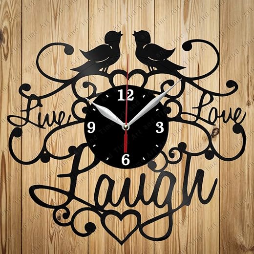 Vinyl Clock Live Love Laugh Art Decor Home Wall Clock Black Original Gift Unique Design