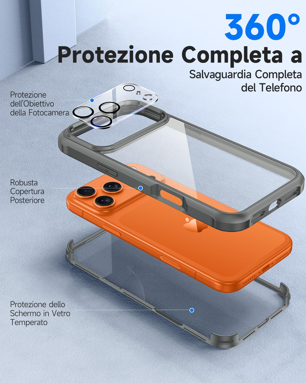 ESCAMOT Custodia Stampata + 2 Pellicole Vetro Temperato Per BQ Aquaris X Pro – Cover Morbida Antiurto E Film HD