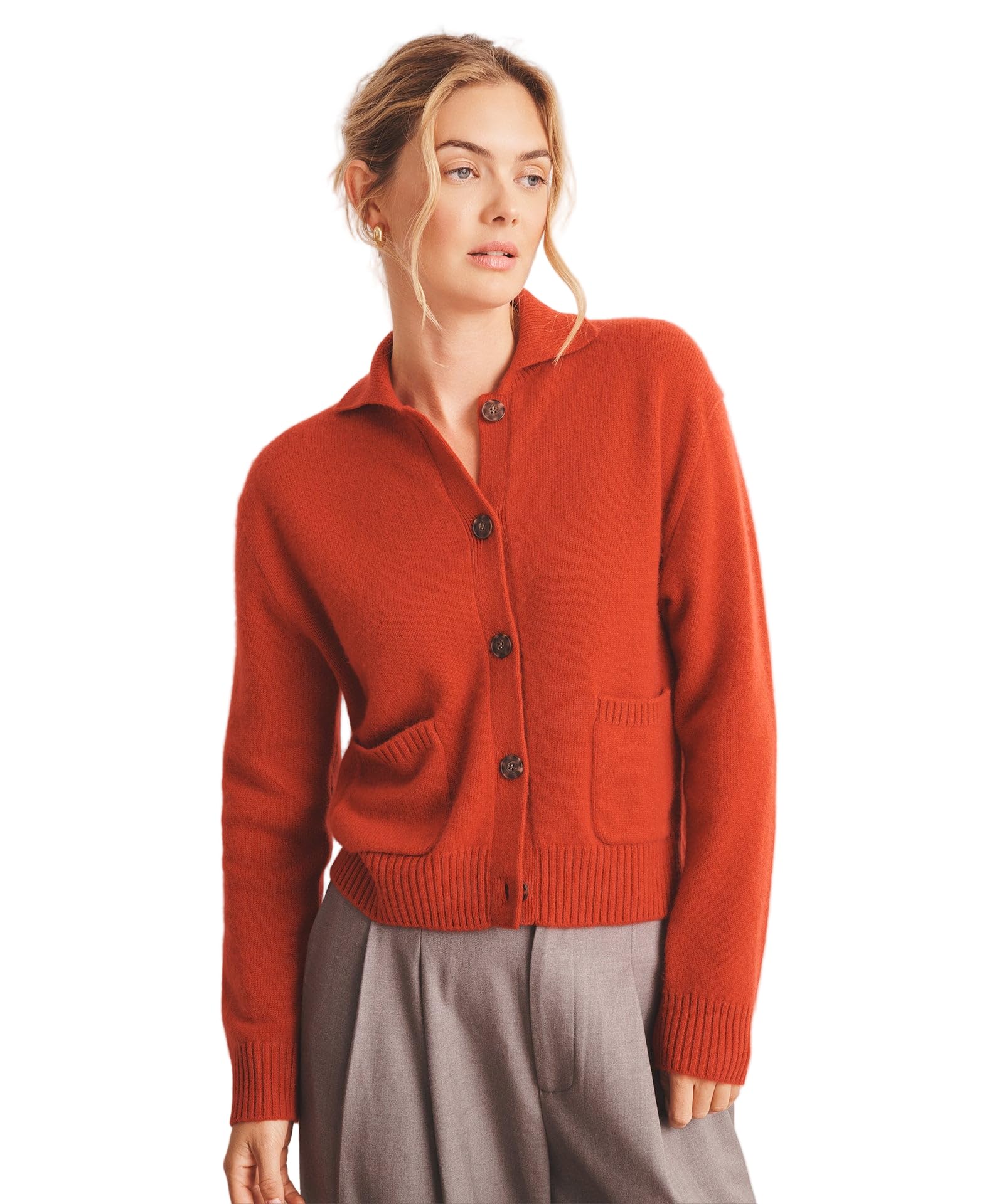 Women's, Luxe Cashmere Collared Cardigan,-image-4