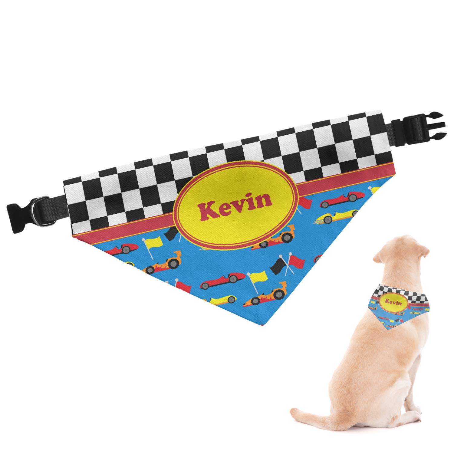 RNK Shops Personalized Racing Car Dog Bandana - Small