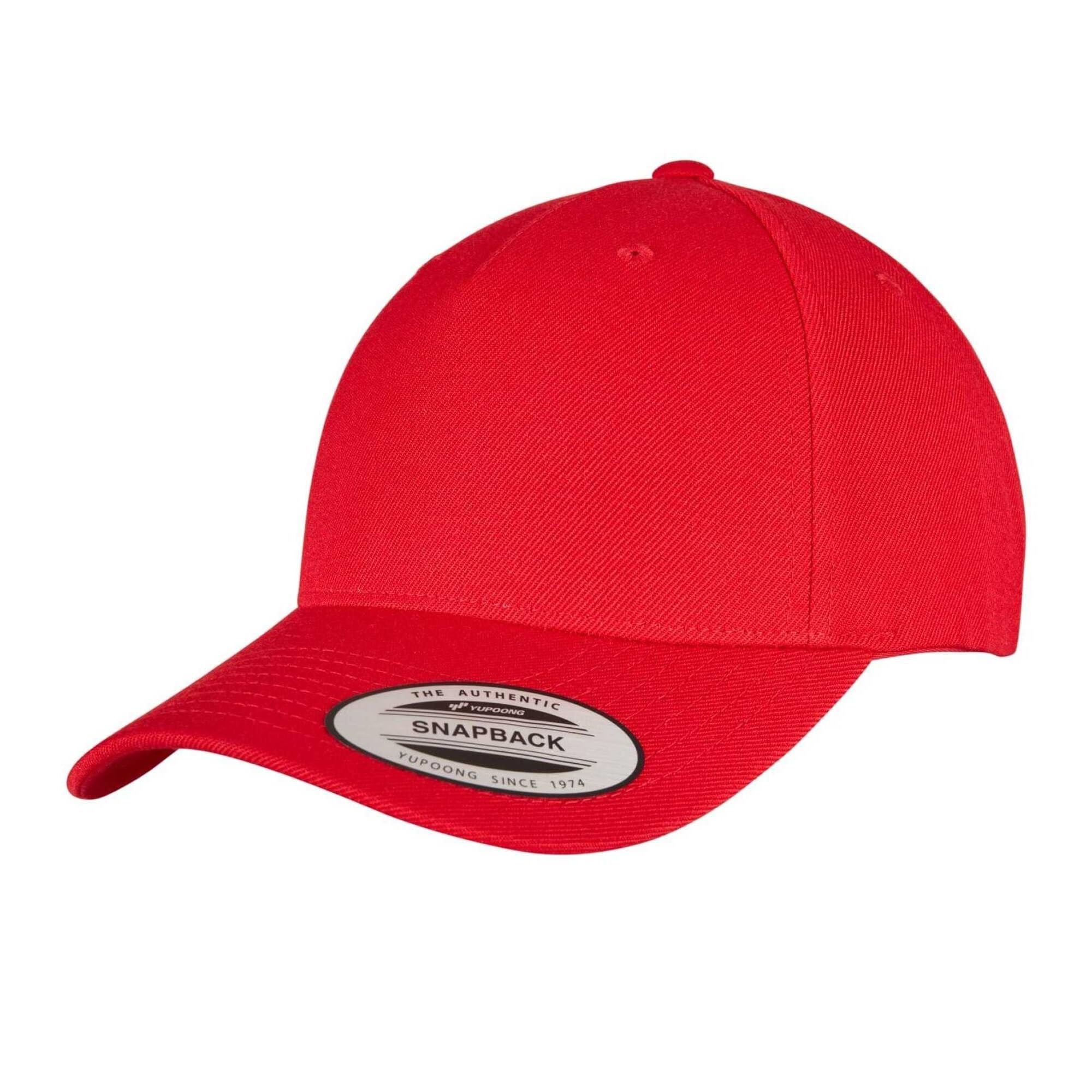 Flexfit Unisex YP Classics 5-Panel Premium Curved Visor Snapback Cap Baseballkappe, red, one Size
