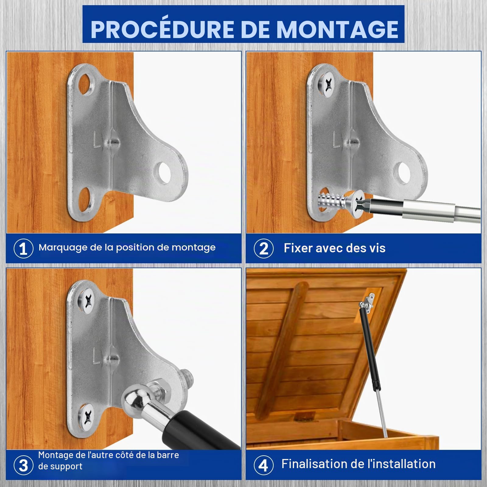 380mm 200N Verin Hydraulique, 2 Lot 20 Kg Vérins à gaz, Universel Réglable à Forte Charge Type L Vérin à Gaz, Adapté Aux Portes De Placard, Outils, Boîtes à Jouets et DIY Créatifs