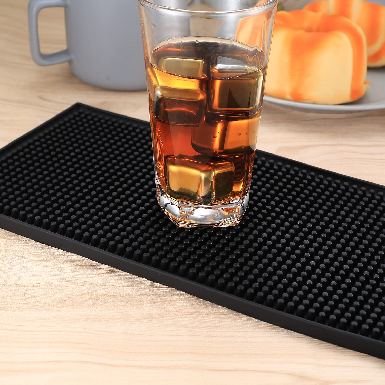2 sztuki mata dociskowa, mata pod ubijak do kawy, PVC mata dociskowa, antypoślizgowa mata do kawy, mata dociskowa do maszyny do espresso z sitkiem, tacka dociskowa, 15 x 30 cm/czarny