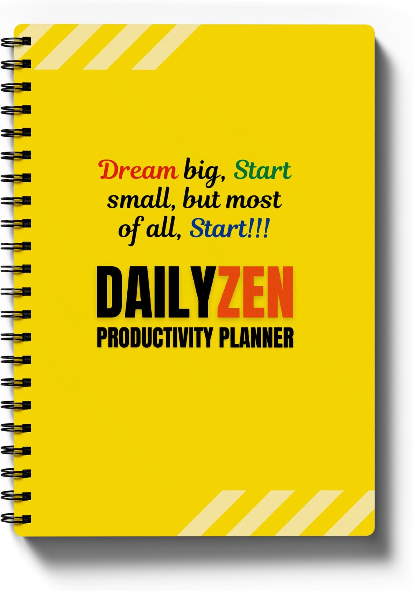 Amazon Brand - Eono Daily Planner Undated, Schedule Your Day, Manage to-do List, Goals Tracker, Wellness Tracker - 3 Month Planner (Yellow/Dailyzen)