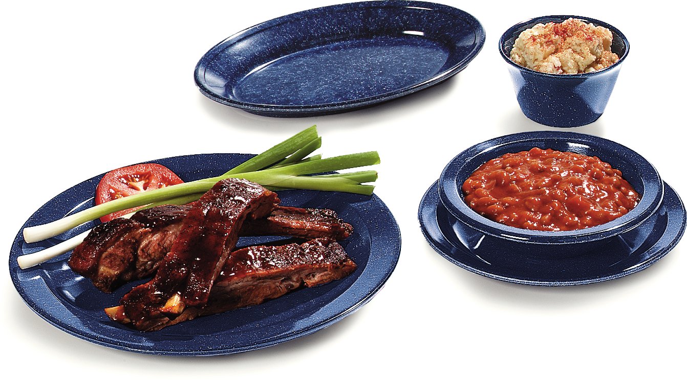 Carlisle 4356035 Dallas Ware Melamine Oval Platter Tray, 12" x 8.50", Café Blue (Pack of 24)