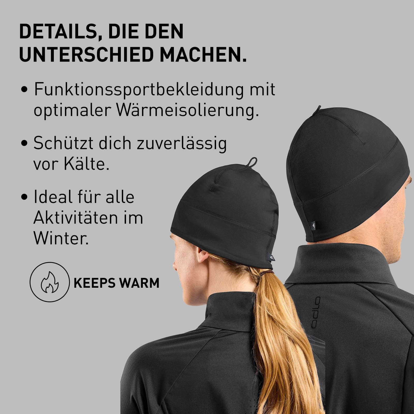 Odlo Mütze für Herren und Damen Polyknit Fan Warm | Winter Sportmütze mit Länderflagge | Beanie