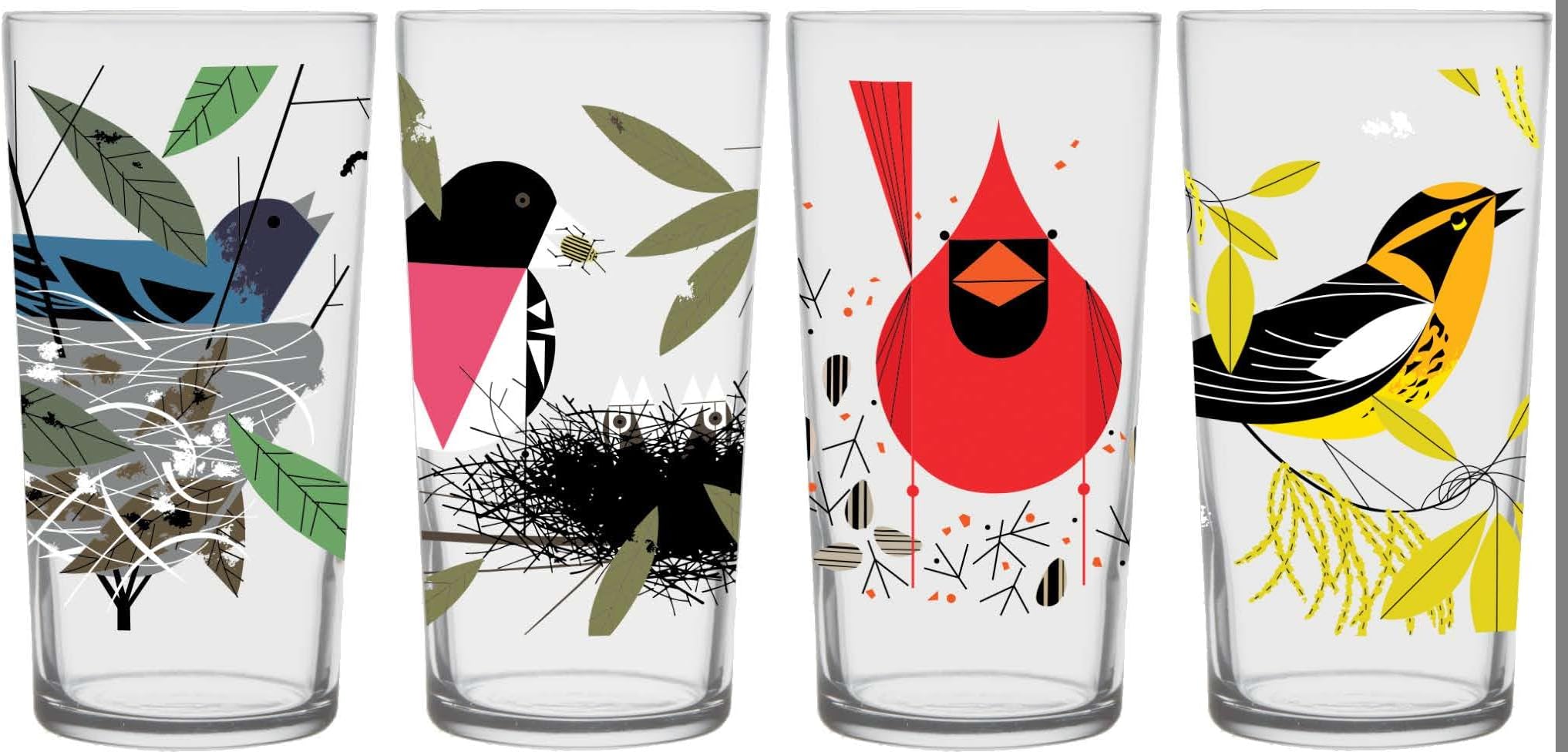 Bird Glasses III (Set of 4)