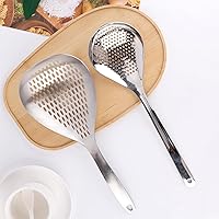 Vista 3 de 2pcs Skimmer Slotted Spoon, 304 Stainless Steel Skimmer Ladle Spoon Large Frying Strainer Spoon with Large Drainage Hole Skimmer Strainer for
