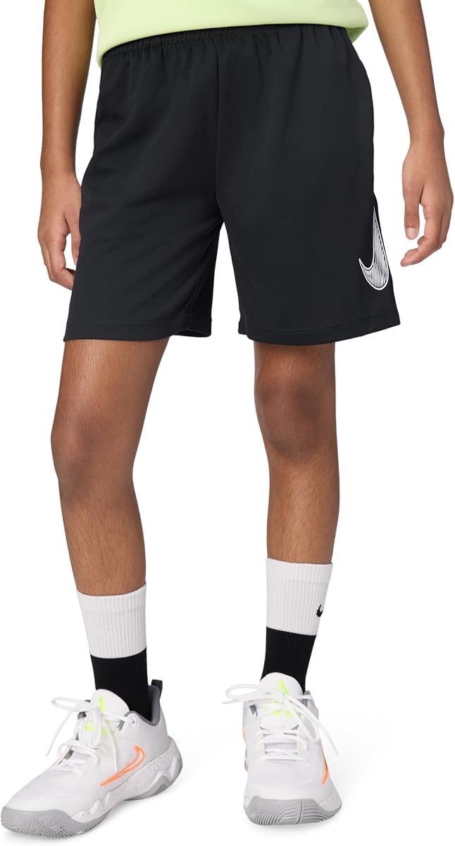 Nike Unisex Big Kids' Multi Dri-FIT Training Shorts (Large Swoosh Logo) - Boys and Girls