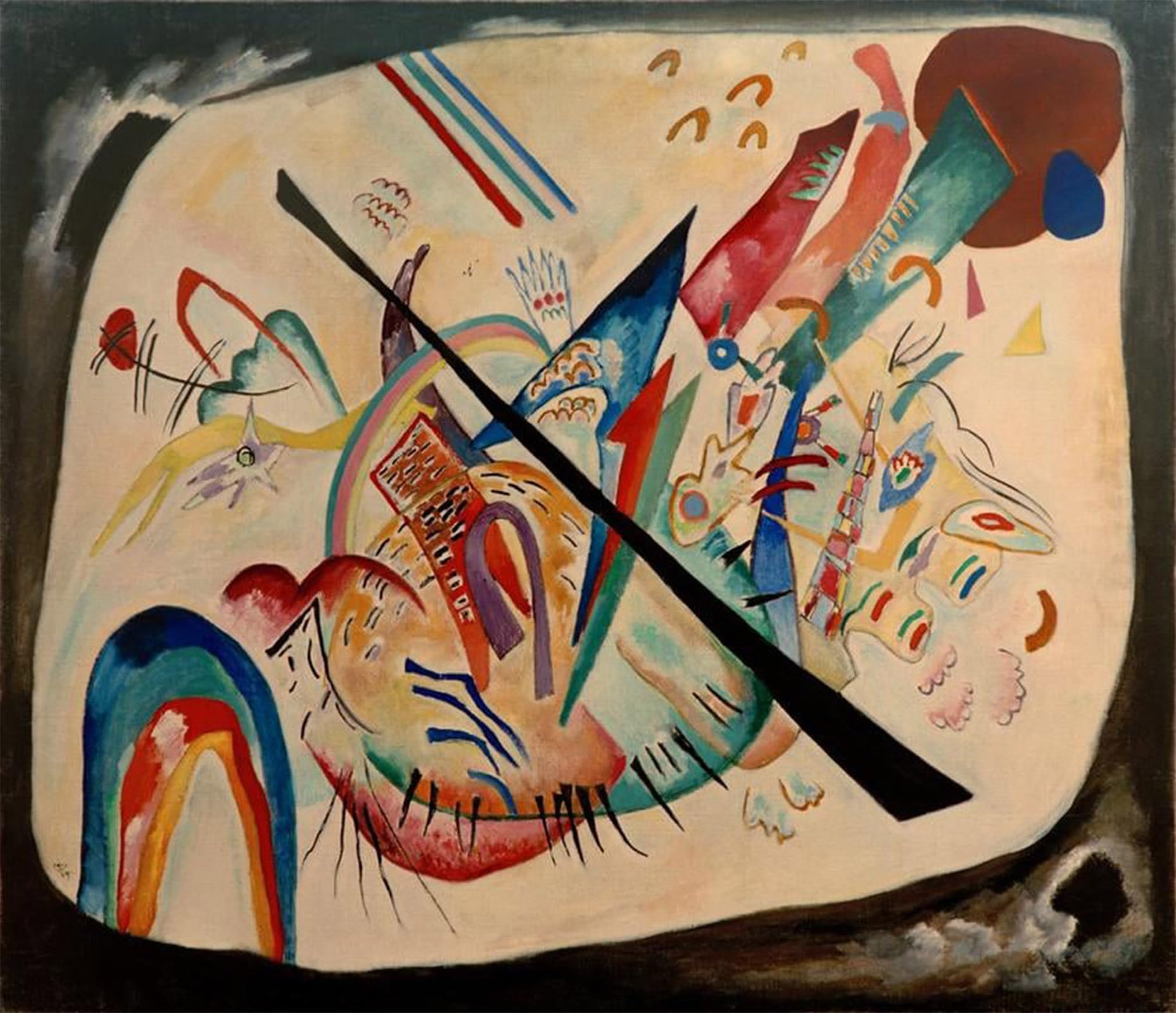 ARTXLXXBN Famous Art Print Poster Vintage Wall Art White Oval by Wassily Kandinsky Canvas Art Poster for Home Decor 60x90cm