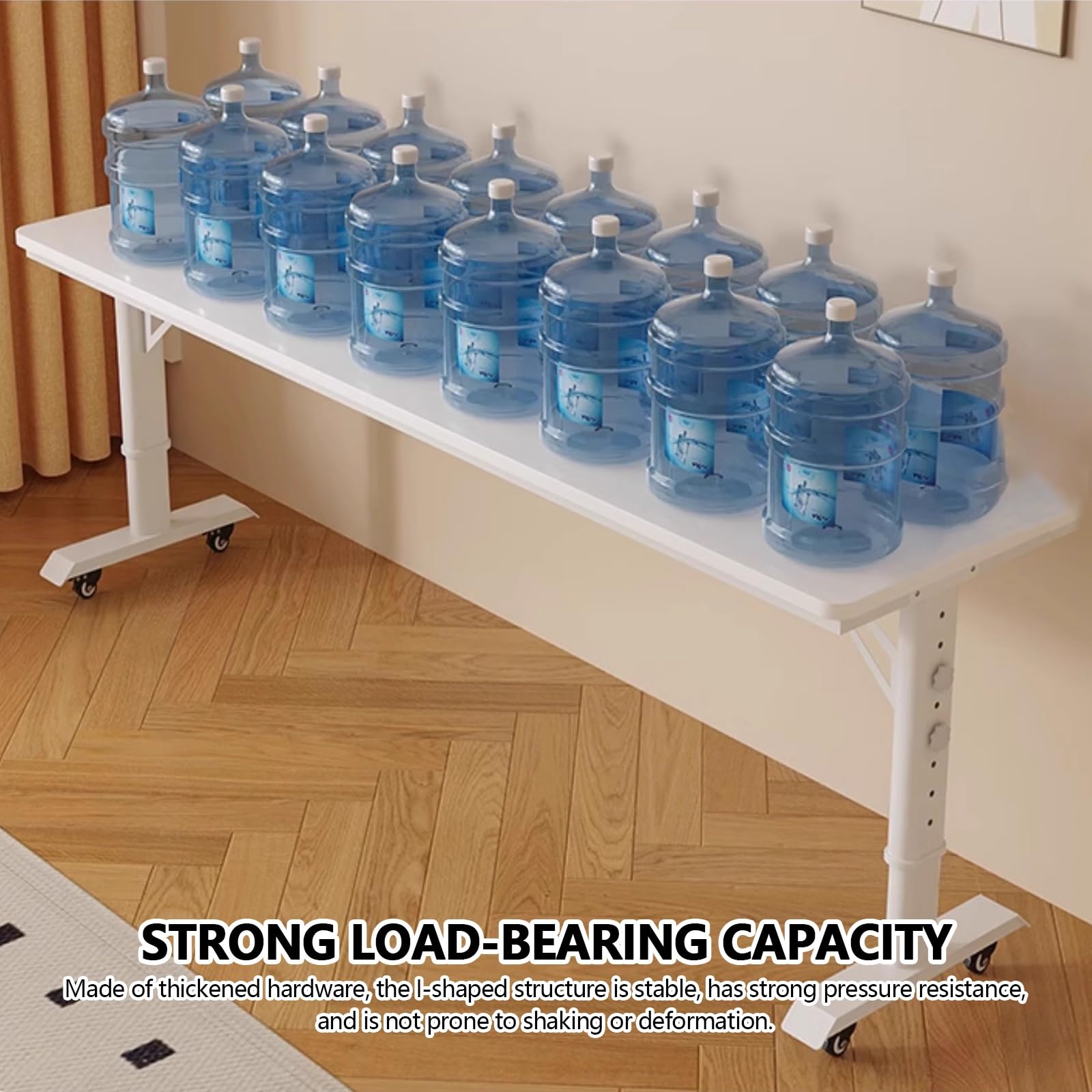 Regulowana wysokość domowego stolika nadłóżkowego, Mobilne biurko szpitalne pod łóżko, stolik przyłóżkowy na kółkach, stolik roboczy nad łóżkiem na laptopa, stolik przyłóżkowy do sypialni.