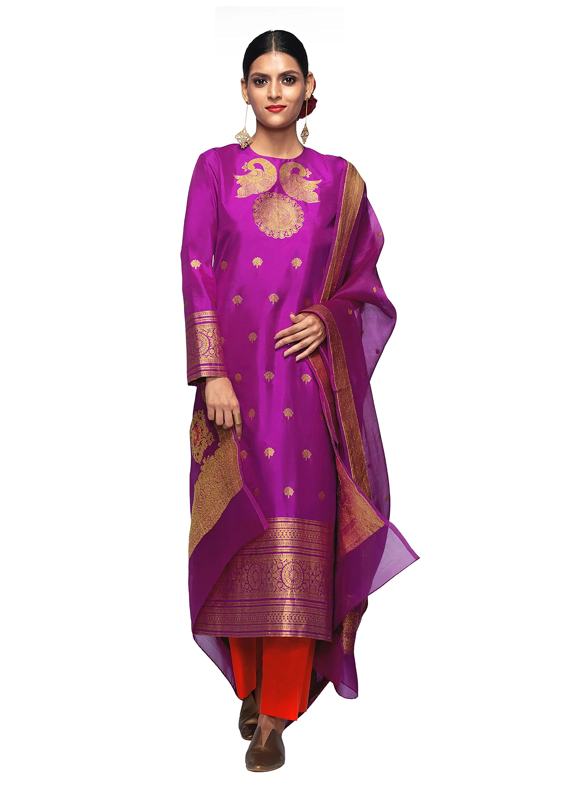 Elina fashionIndian Kurti for Womens With Pant & Dupatta | Ethnic Readymade Kurtis Stitched Kurta For Women