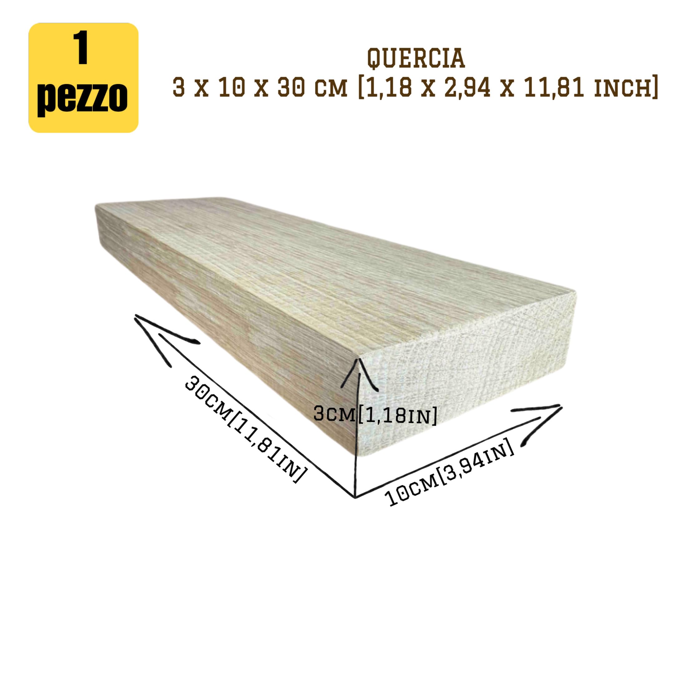 Pezzi Di Quercia Piallati Per Fai Da Te - Rovere Naturale 30x100x300mm, Ideali Per Manici Coltelli E Lavorazioni CNC - Foto 10