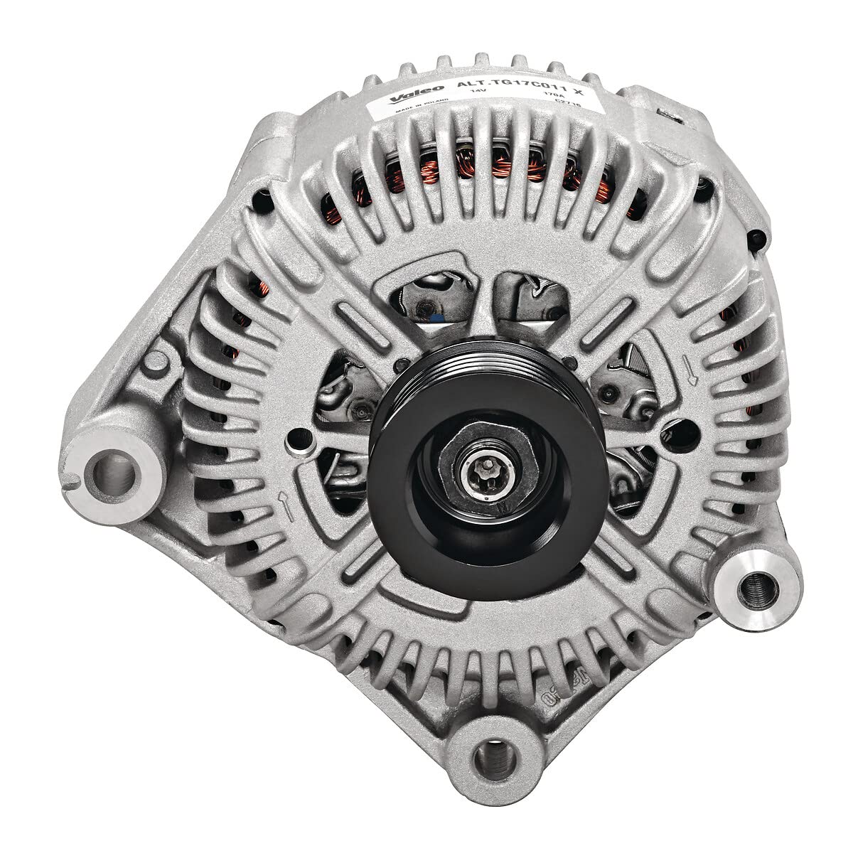 VALEO 439879 Alternatore Amperaggio: 180 Amp Alette: 6 alette Diametro puleggia: 55 mm Voltaggio: 14 V Direzione di rotazione: CLOCKWISE