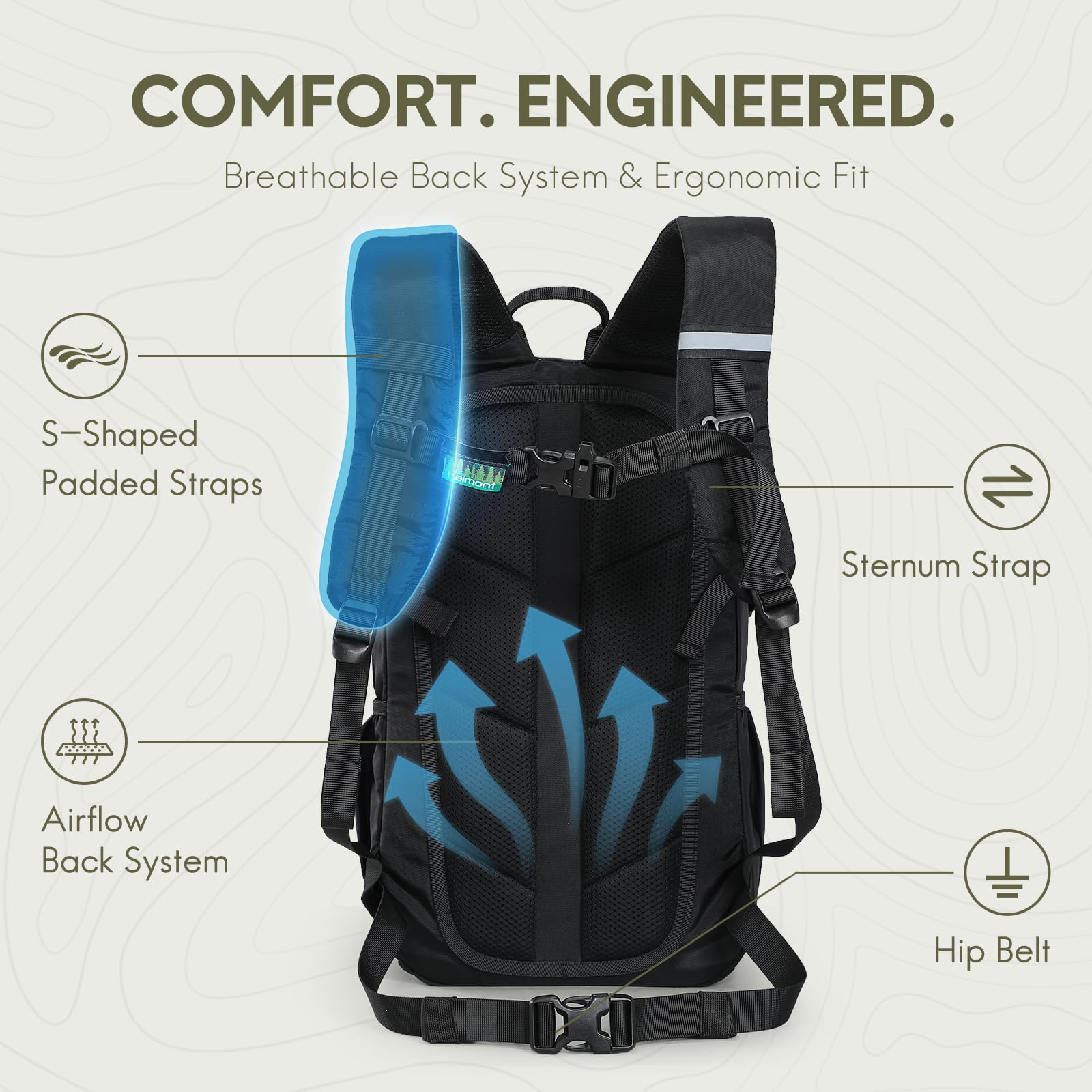 Haimont Sac à dos de randonnée 15 L – Sac à dos ultraléger pour homme et femme, sac à dos résistant à l'eau pour voyage et trekking