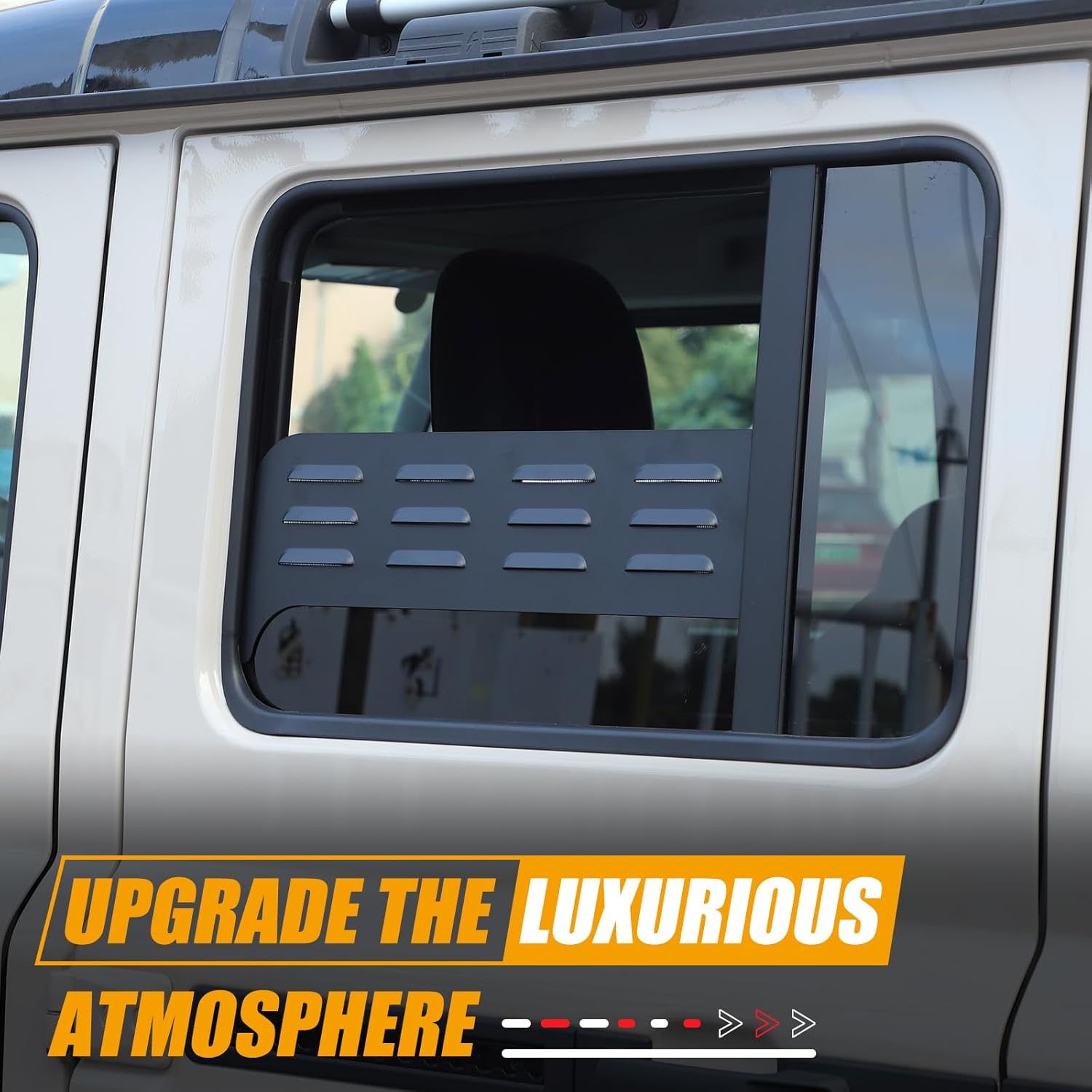 Car Rear Window Louver Vent Cover Rear Door Window Ventilation Shutters Compatible with INEOS Grenadier 2020-2024 Rear Window Ventilation Cover Aluminum Alloy Shutters Cover