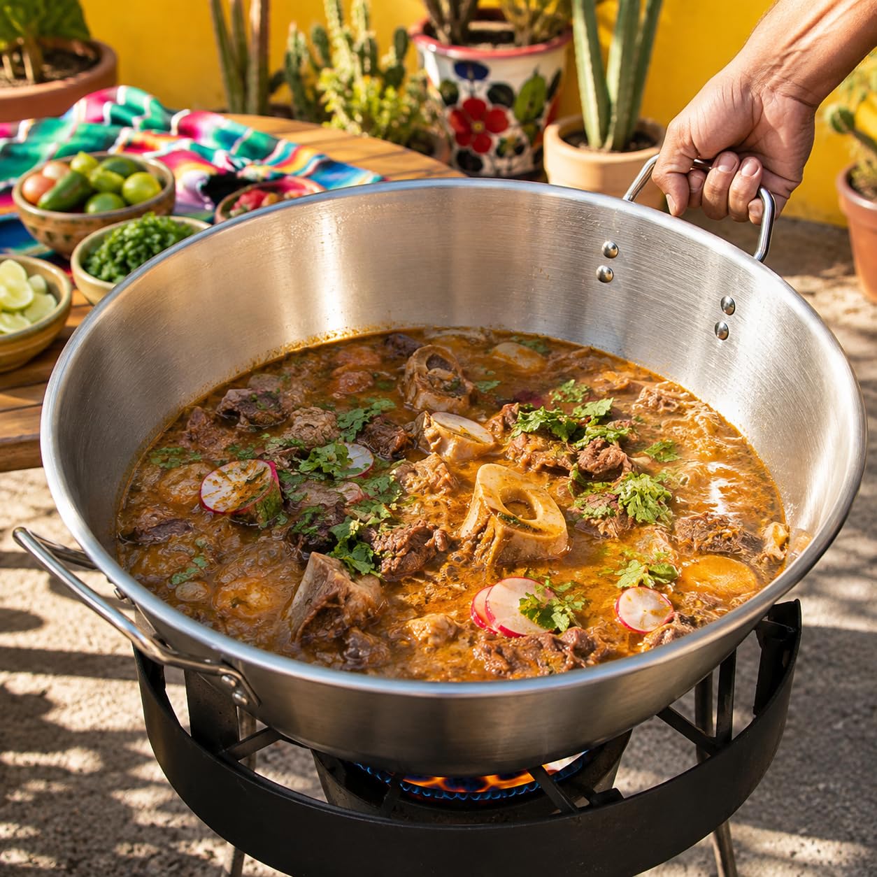 Barton Outdoor Cazo Grande Para Carnitas Wokpfanne aus Edelstahl, robust, 40,6 cm, silberfarben