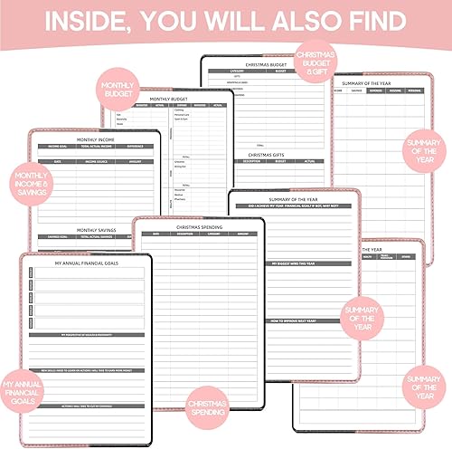 Miniatura 7 de WEMATE Planificador de presupuesto, planificador de presupuesto y organizador mensual de facturas con cerradura para administrar tu dinero de manera
