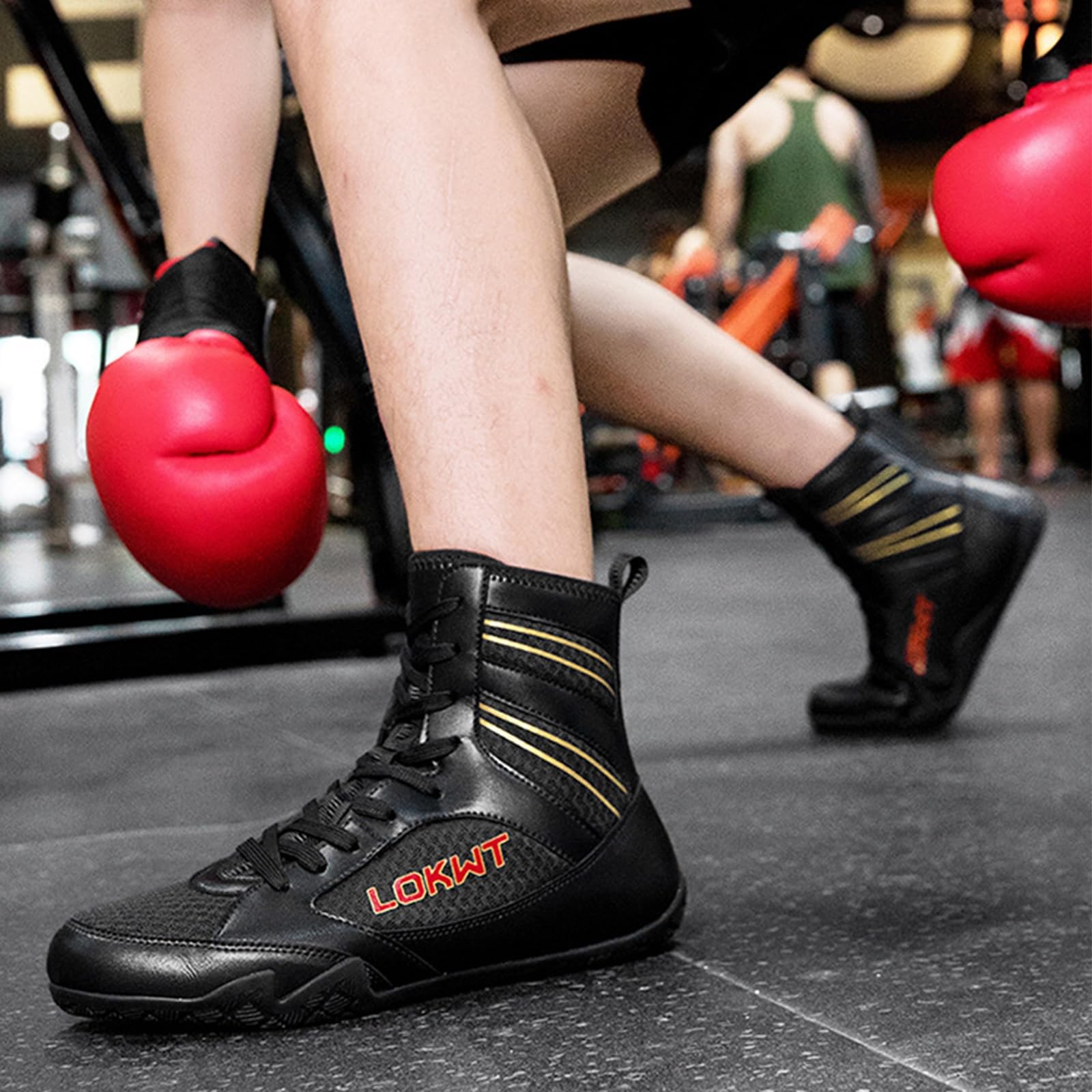 Zapatos de Boxeo para Hombres Zapatos de Lucha Libre Kickboxing, Boxeadores, Entrenadores, Artes Marciales Transpirables Culturismo Botas de Boxeo