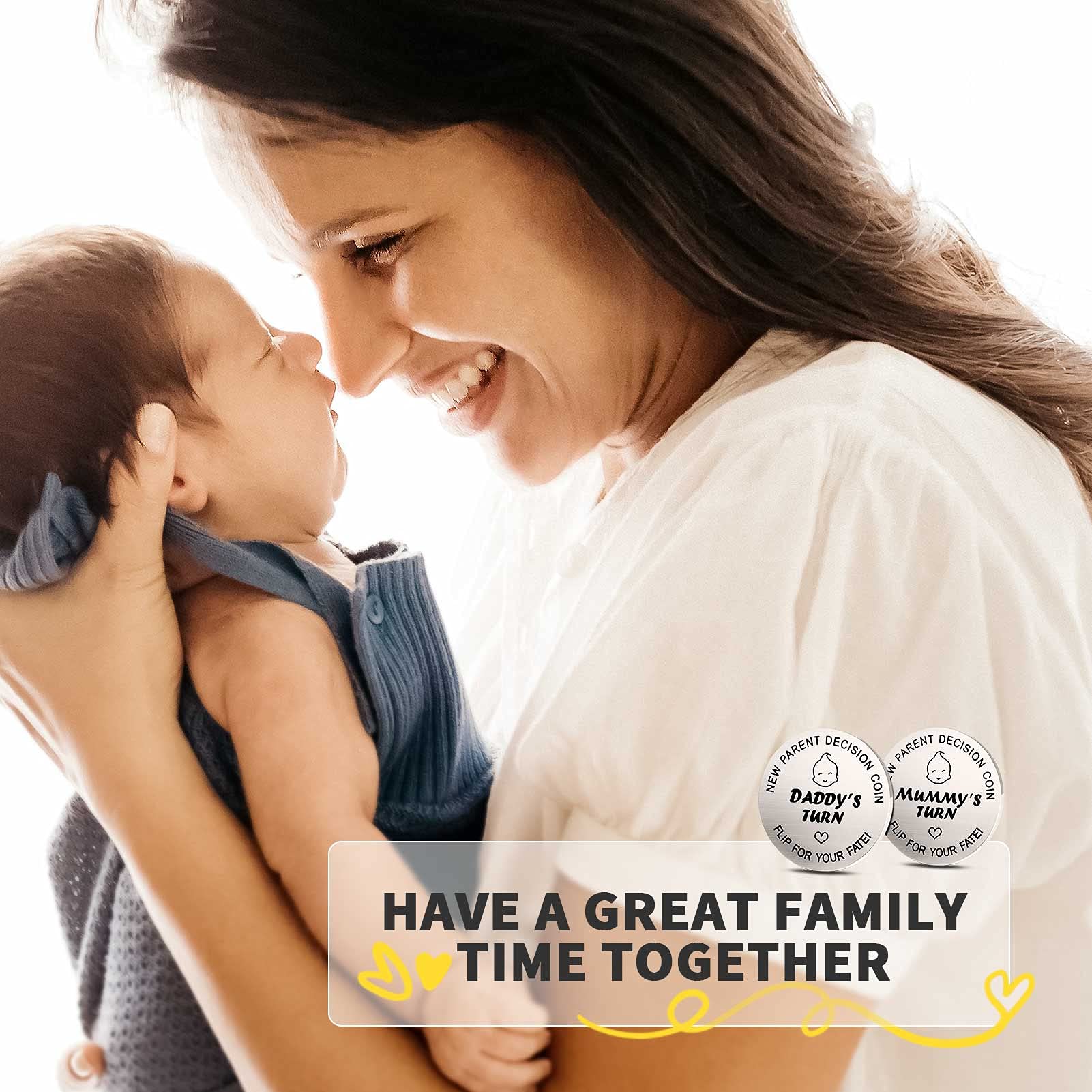 Moneta Turno Mamma E Papa Moneta Per La Decisione Di Mamma Papà