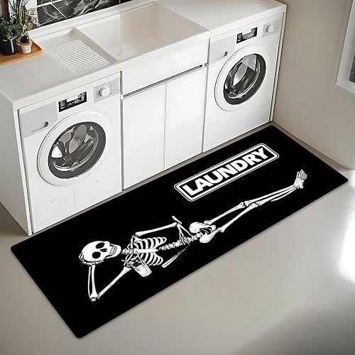 Lazy Laundry Laundry Room Runner Rug 20x47 inch,Non-Slip Waterproof Floor