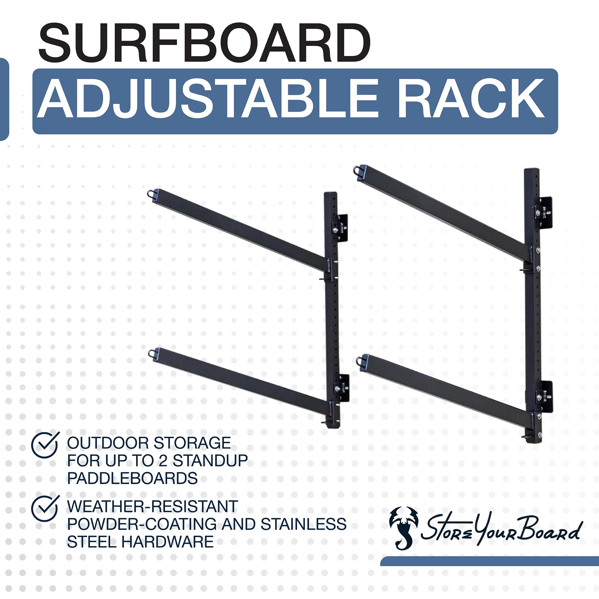 Paddle Board Racks Foozet Wall Mount - Adjustable Steel Surfboard ...