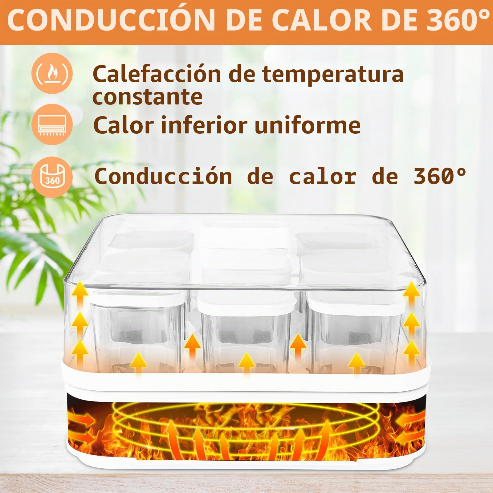 Yogurtera, Yogurtera Eléctrica, Maquina Para Hacer Yogur Casero, Yogurtera para Yogur, Queso Fresco y Queso Crema, con 9 Tarros de 170 ml con Tapa, con Temporizador, Termostato Ajustable, 40 W