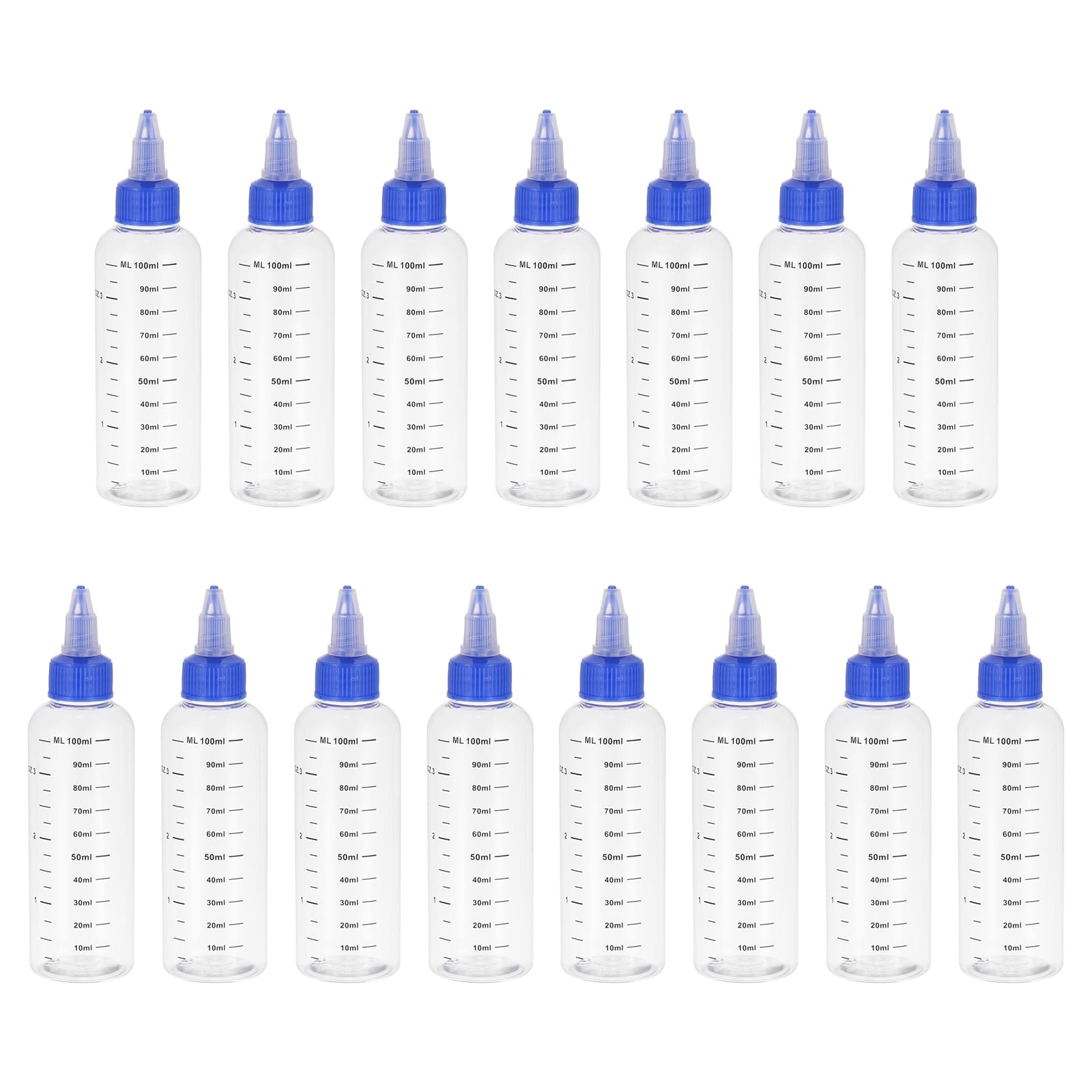 Bouteilles vides graduées à presser de 100ml avec bec verseur pour encres, huiles et sauces