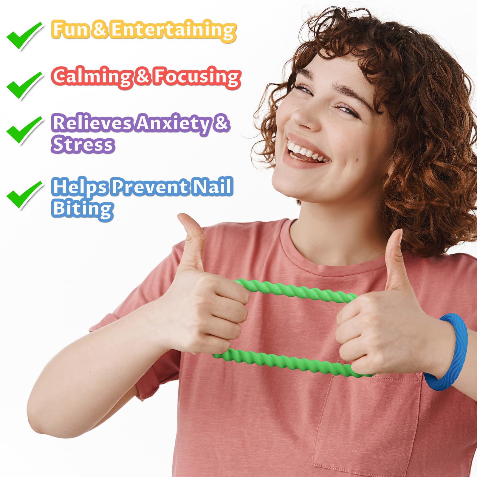 Zestaw 5 sztuk silikonowych, rozciągliwych bransoletek Fidget Toys