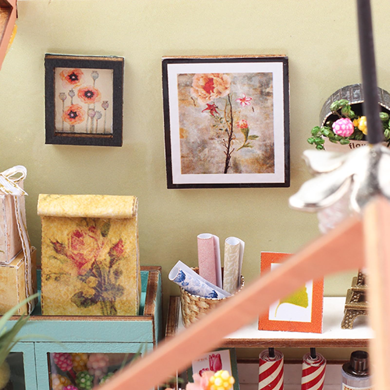 Casetta Creativo Serra in Miniatura Fatto a Mano | Kit Costruzione Serra con Mobili, Utensili e Colla per Adulti Decorazione Artistica Stanza Artigianato Progetti Natalizi
