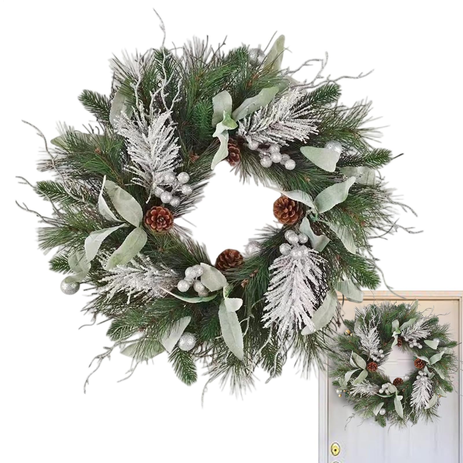 Couronne de Noël hivernale durable pour salle à manger