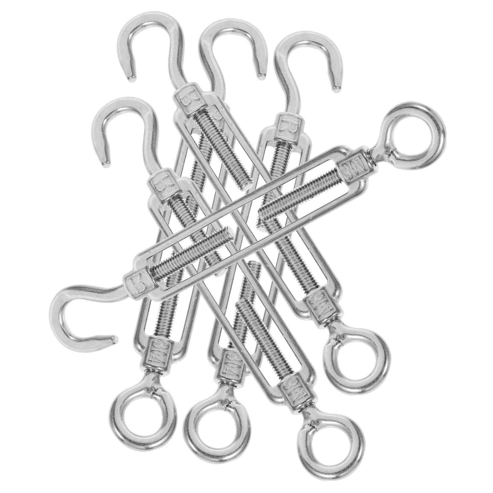 VILLFUL 5pcs Rope Tension S Hook Stainless Screws Adjustable Wire Rope Turnbuckle Cable Tensioner Wire Tension Hook Rope Wire Turnbuckle Garden Wire Kits Siding Hooks Eye Turnbuckle Silver