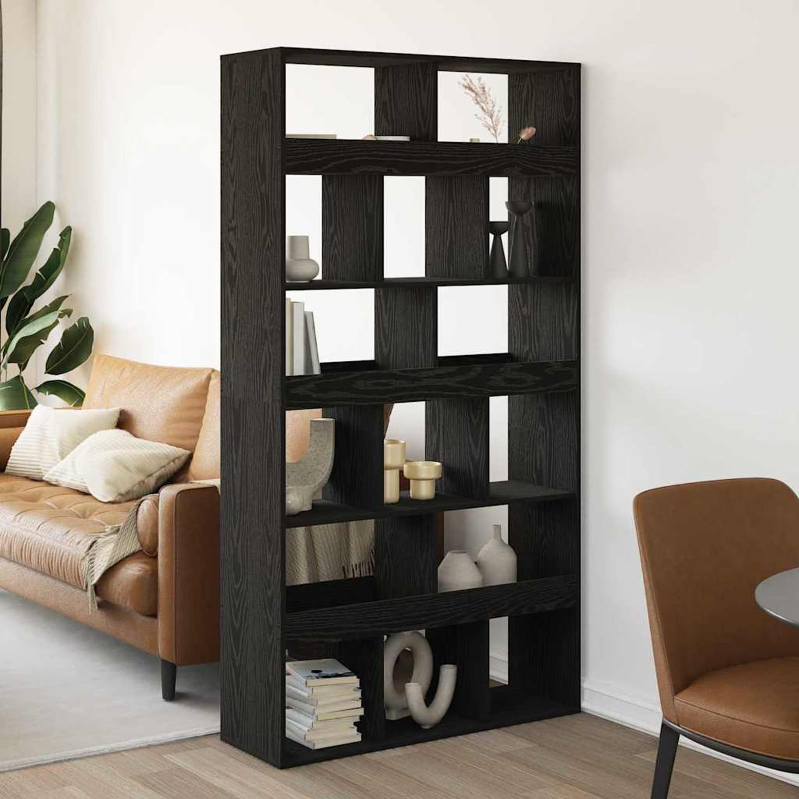 Armadio per Libri 15 Livelli 100 x 33 x 93.75 cm Rovere Nero