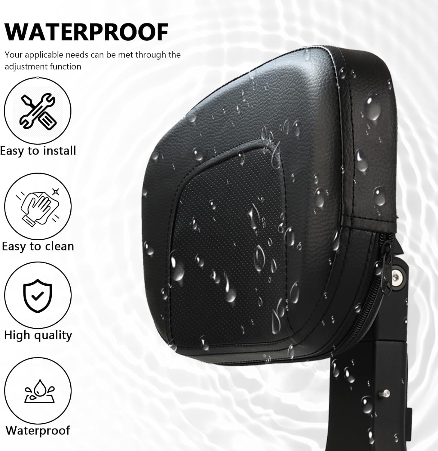 Motorcycle Multi Purpose Rider/Passenger Sissy Bar Backrest w/Luggage Carrier Rack Adjustable Rotatable Back Cushion Pad for Harley Dyna Street Bob Low Rider Super Glide Wide Glide 2006-2017 Black