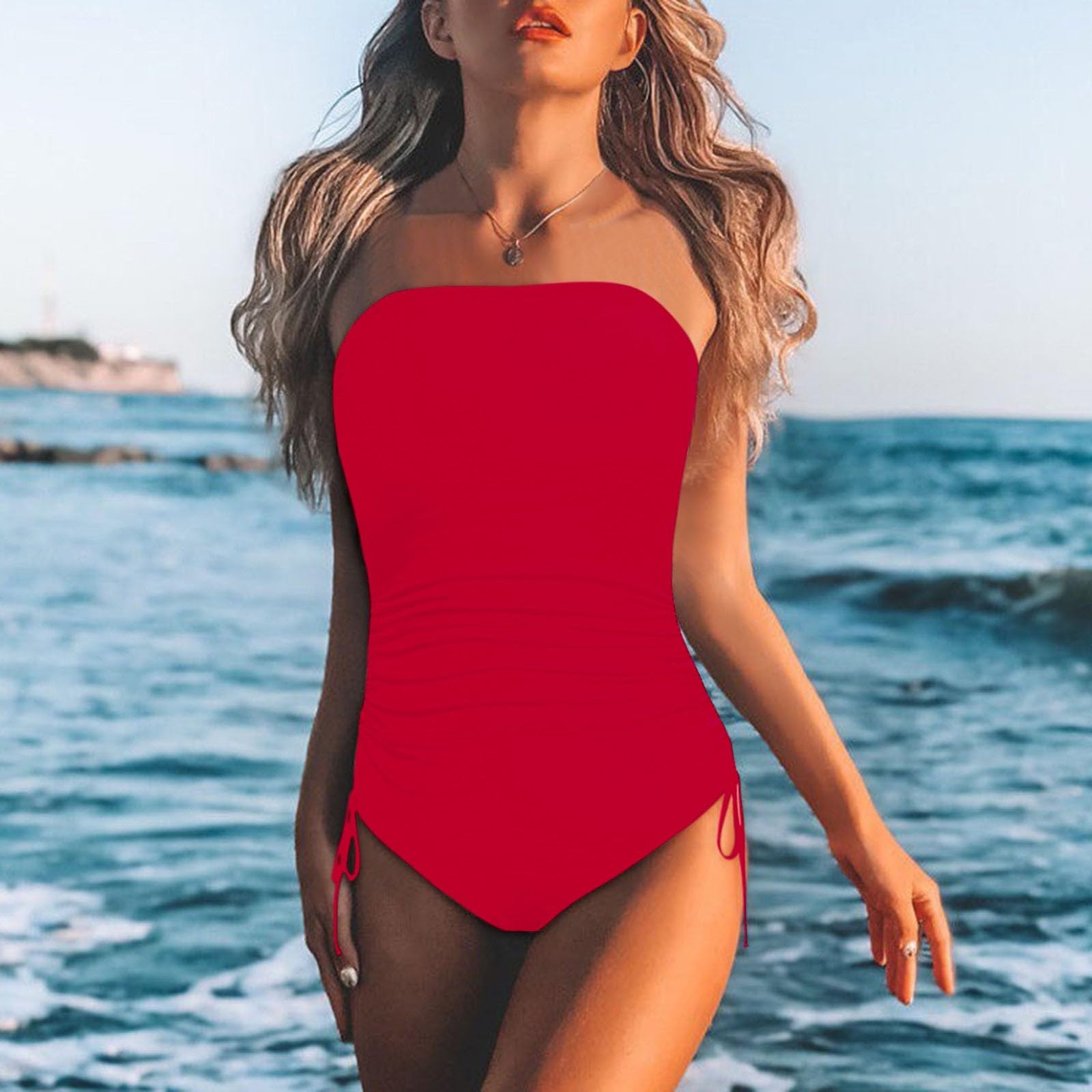 Generico Costume da Bagno Donna, A Fascia Senza Spalline da, Stampa Ad Alta Definizione