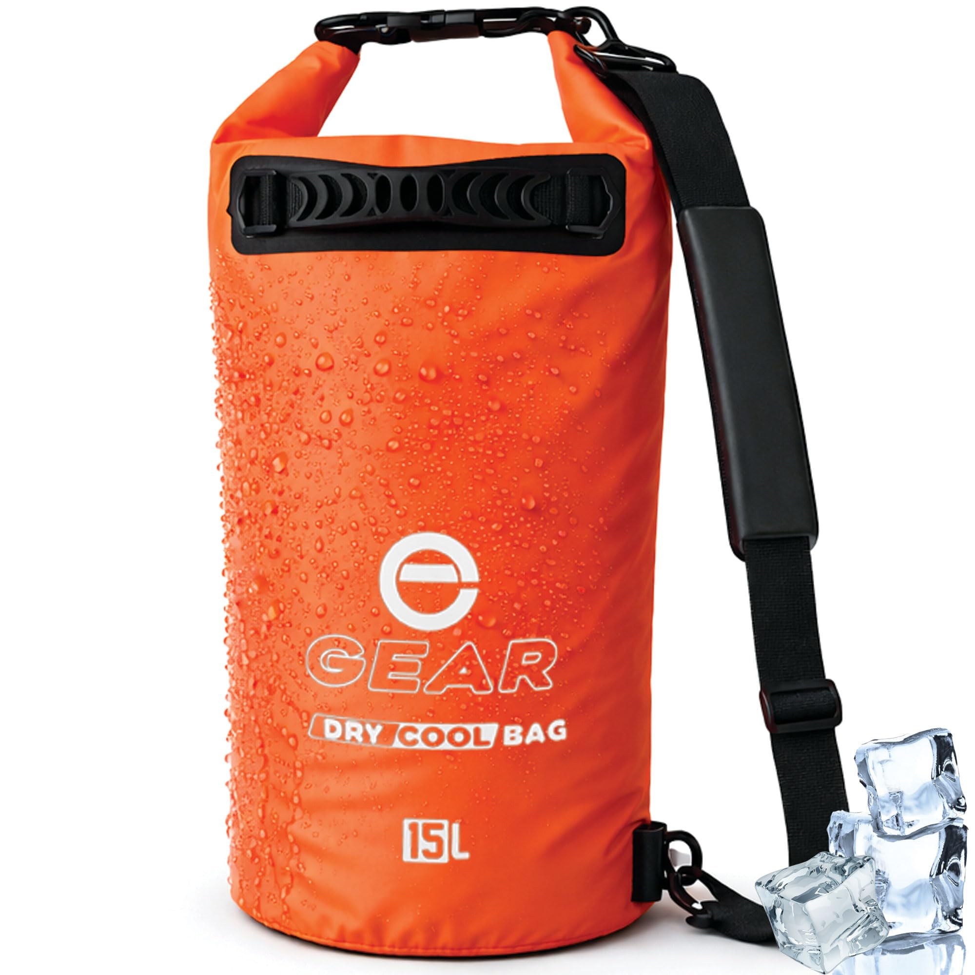 Enthusiast Gear Insulated Dry Bag Floating Cooler – 10L / 15L / 25L Roll Top, Leak Proof, Waterproof, Collapsible, with Padded Shoulder Strap - Perfect for Kayaking Fishing Beach