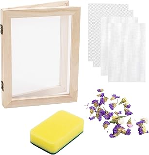 Eage Paper Making Screen Frame, A5 Size 7.5 x 9.8 Inch Wooden Papermaking Mould Kit for DIY Paper Craft and Dried Flower H...