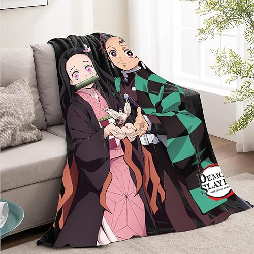 Miniatura 4 de JUST FUNKY Demon Slayer Tanjiro Kamado - Manta de felpa  Manta de 45 x 60 pulgadas con Tanjiro y Nezuko  Decoración del hogar  Manta de anime