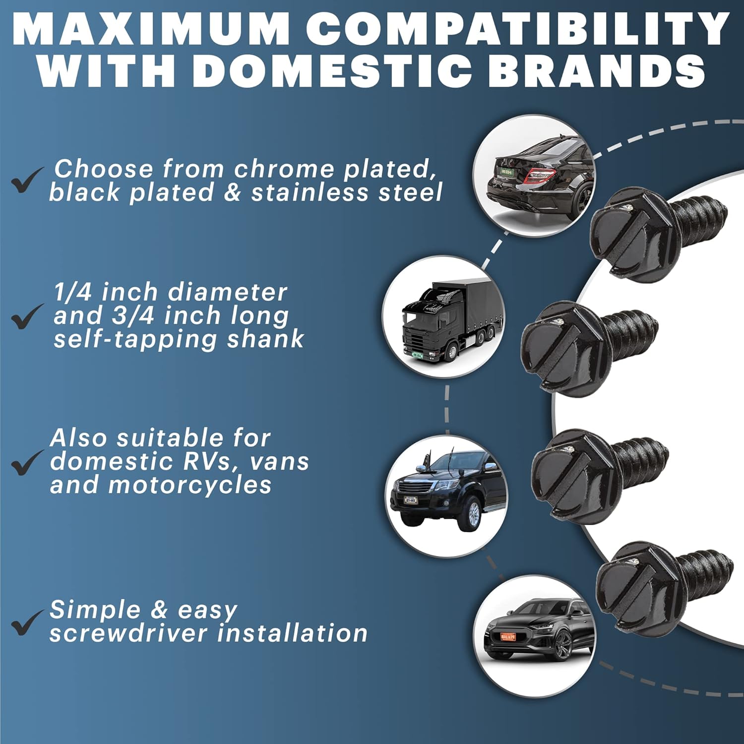 Black License Plate Screws product image