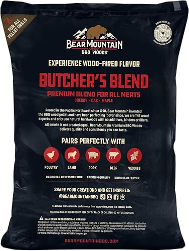 Miniatura 5 de Bear Mountain BBQ Premium Wood Butcher's Blend - Gránulos para ahumar, mezcla de pellets de madera dura totalmente natural para asar al aire libre,